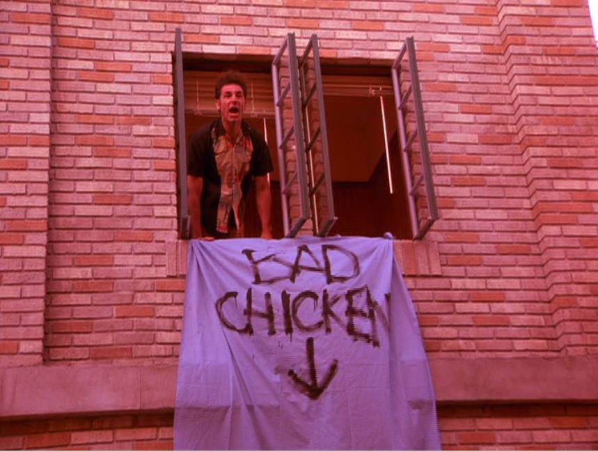 Hey! Stay away from the chicken! It